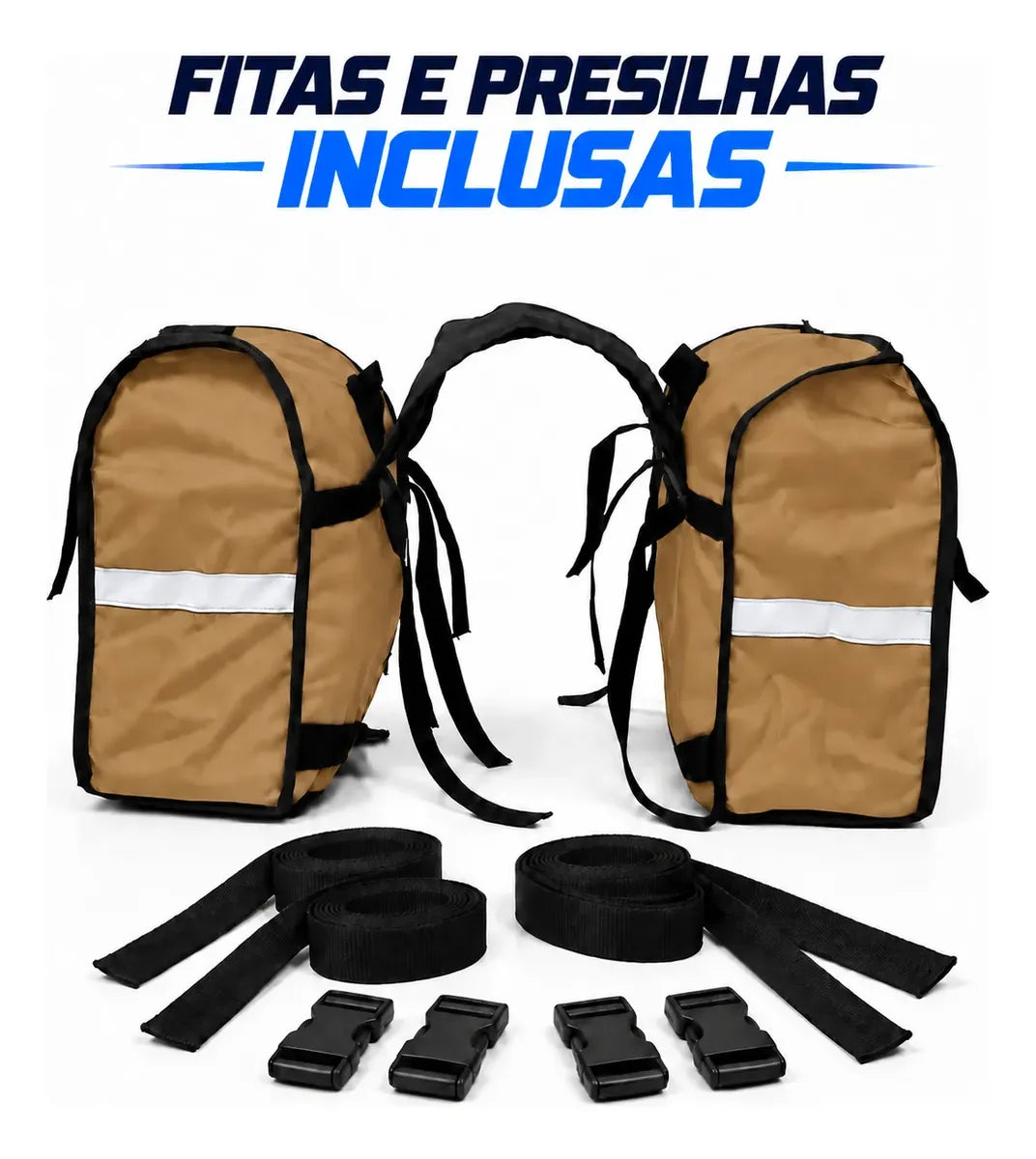 Alforje lateral 60 litros Baslu Caramelo – bolsa impermeável universal para moto – foto 3