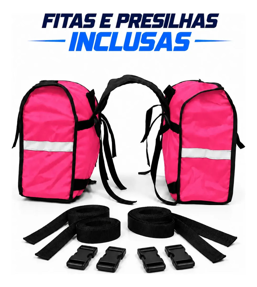 Alforje lateral 60 litros Baslu Pink – bolsa impermeável universal para moto – foto 4