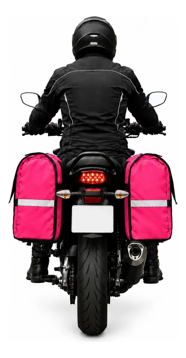 Alforje lateral 60 litros Baslu Pink – bolsa impermeável universal para moto – foto 8