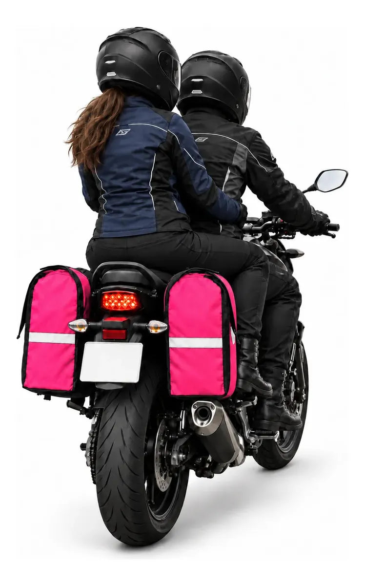 Alforje lateral 60 litros Baslu Pink – bolsa impermeável universal para moto – foto 9