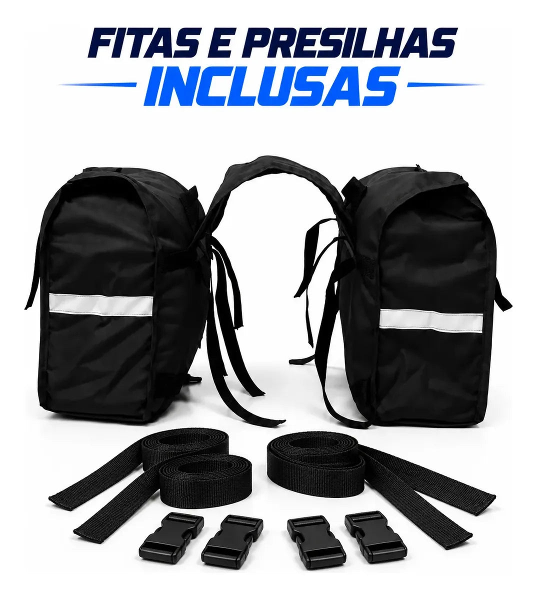 Alforje lateral 60 litros Baslu Preto – bolsa impermeável universal para moto – foto 3