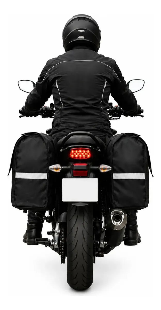Alforje lateral 60 litros Baslu Preto – bolsa impermeável universal para moto – foto 7