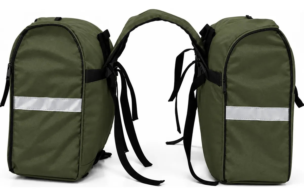 Alforje lateral 60 litros Baslu Verde Militar – bolsa impermeável universal para moto