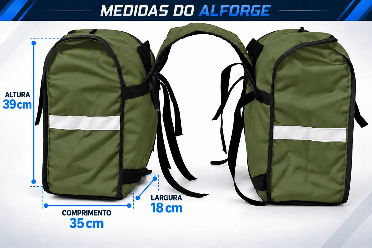 Alforje lateral 60 litros Baslu Verde Militar – bolsa impermeável universal para moto – foto 4