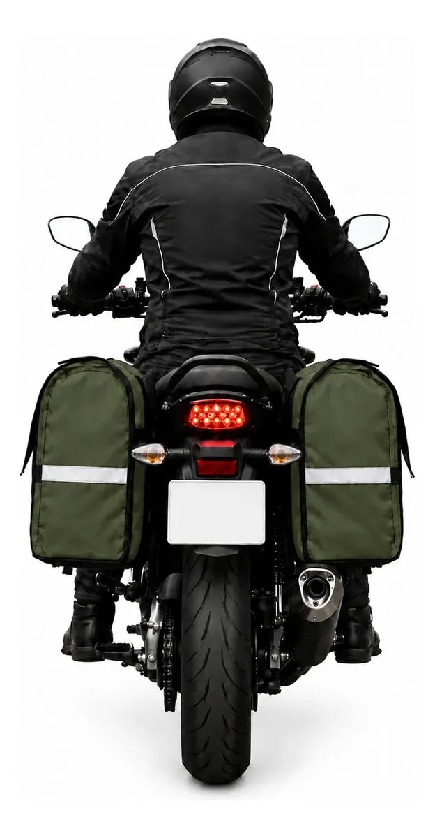 Alforje lateral 60 litros Baslu Verde Militar – bolsa impermeável universal para moto – foto 8