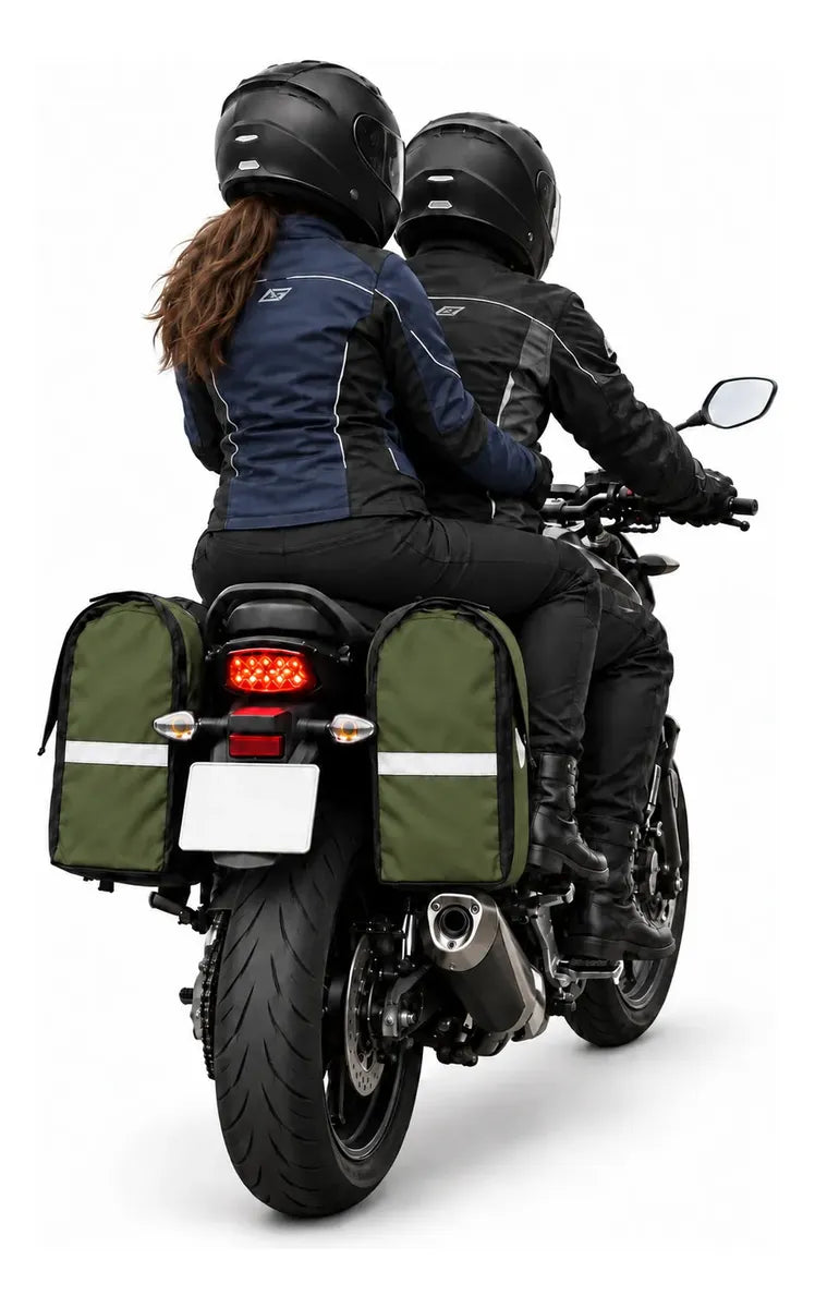 Alforje lateral 60 litros Baslu Verde Militar – bolsa impermeável universal para moto – foto 9