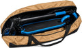 Bolsa porta patinete elétrico Baslu caramelo aberta com patinete dentro