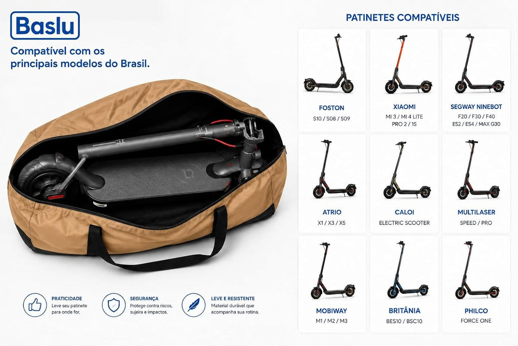 Patinetes compatíveis com a bolsa porta patinete Baslu caramelo