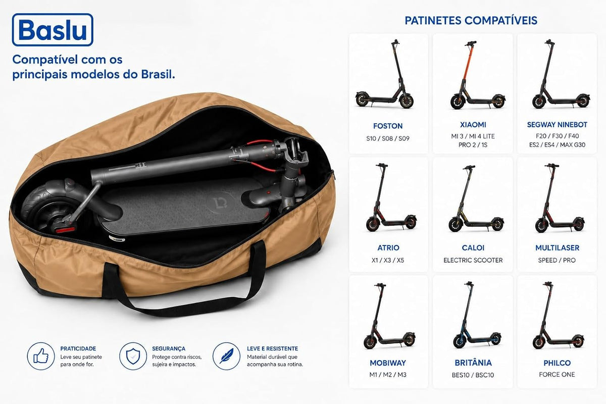 Patinetes compatíveis com a bolsa porta patinete Baslu caramelo