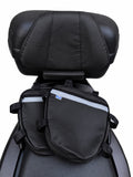 Kit Encosto Premium + Alforje Frontal Retangular Baslu preto: produto isolado, vista traseira do encosto com o alforje