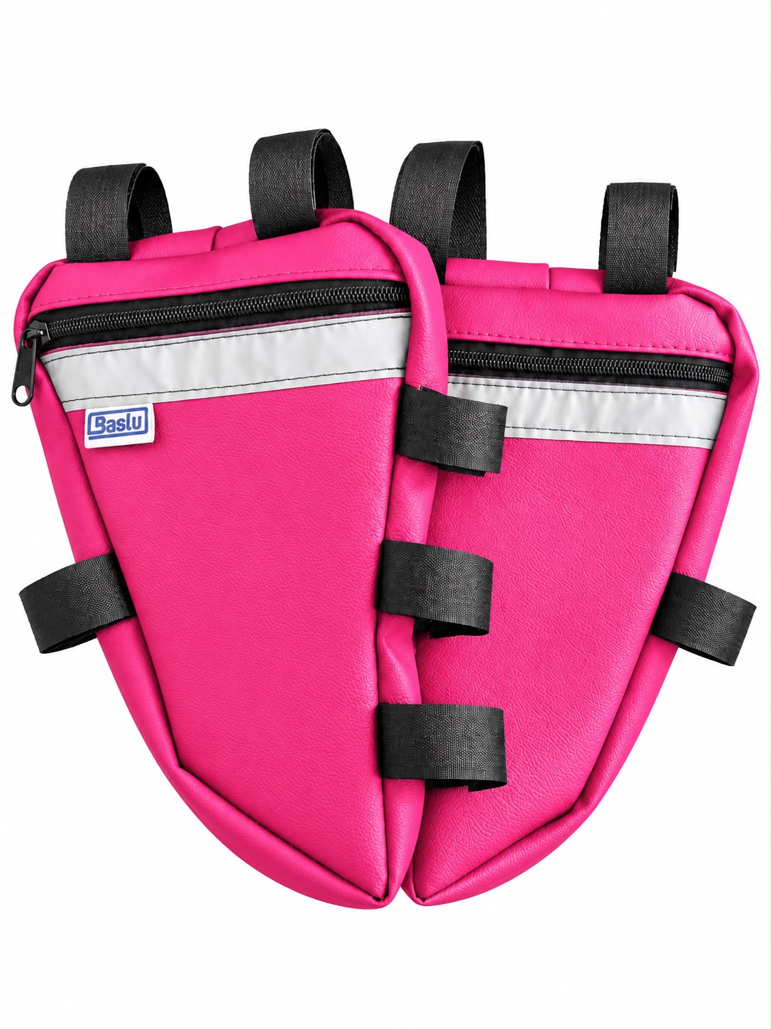 Alforje frontal para carenagem Baslu pink: par completo, vista frontal em fundo branco