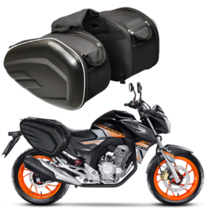 alforges 58 l baslu – mala/bolsa lateral p/ honda cb 250f twister – reforçado p/ viagem e passeio